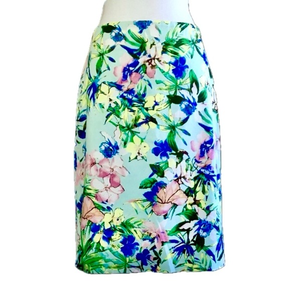 Carmen Marc Valvo Floral Pencil Skirt Medium - Picture 1 of 4